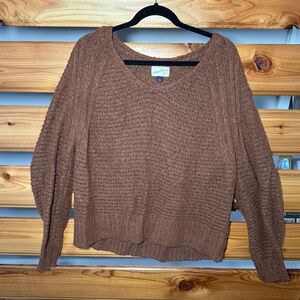 Universal Thread Orange Brown Knit Sweater Womens Size Large | Textured Sweater